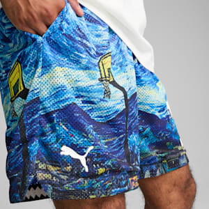 Dylan Exhibit Men's 7" All-Over-Print Shorts, Vivid Blue-AOP, extralarge